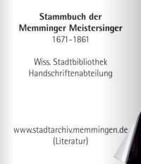 Umschlag Memminger Meistersinger 1671 - 1861