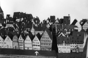 Häuserzeile am Weinmarkt (Ausschnitt aus dem Stadtmodell von 1822/30)