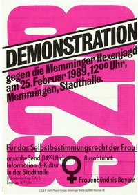 Plakat zur Demonstration am 25. Februar 1989 (Stadtarchiv Memmingen)