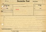 Glückwunsch-Telegramm des Memminger Stimmkreisabgeordneten im Bayerischen Landtag August Schwingenstein, März 1948